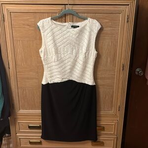 Color block black and cream Lauren Ralph Lauren short dress, 12